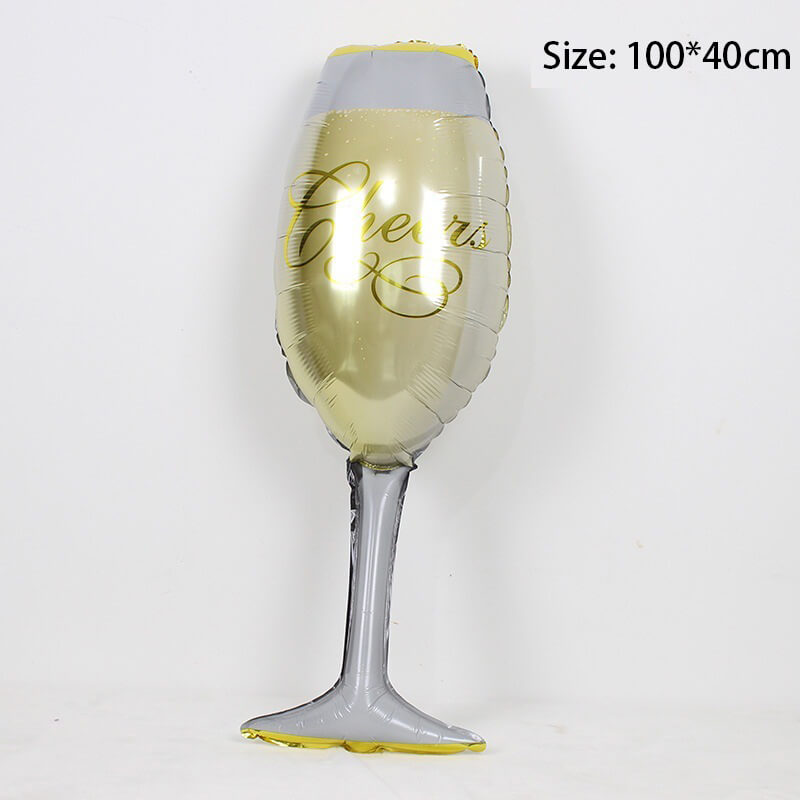 49pcs Happy Birthday Champagne Bottle Balloons Kits 30th Golden Birthday Decoration-ueventsupplies
