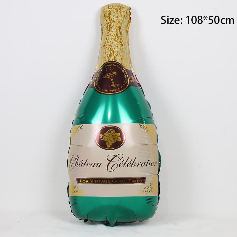 49pcs Happy Birthday Champagne Bottle Balloons Kits 30th Golden Birthday Decoration-ueventsupplies