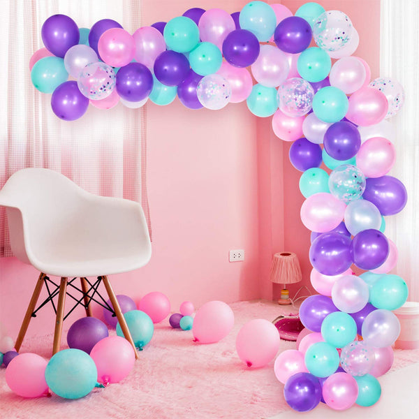 Colorful Mermaid Balloon Garland Kit for Birthday Baby Shower Party Decoration