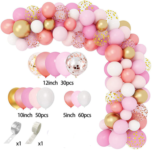 Pink Balloon Kits Baby Shower Decoration With Macaron Pink Balloon Girls Birthday Decoration