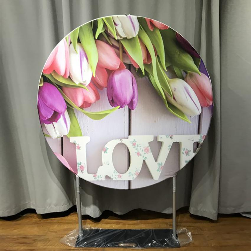 Double-sided Custom Round Backdrop with Zipper-ueventsupplies