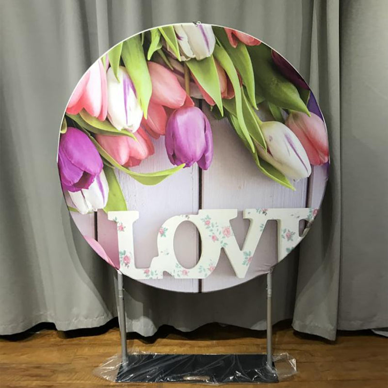 Double-sided Custom Round Backdrop with Zipper-ueventsupplies