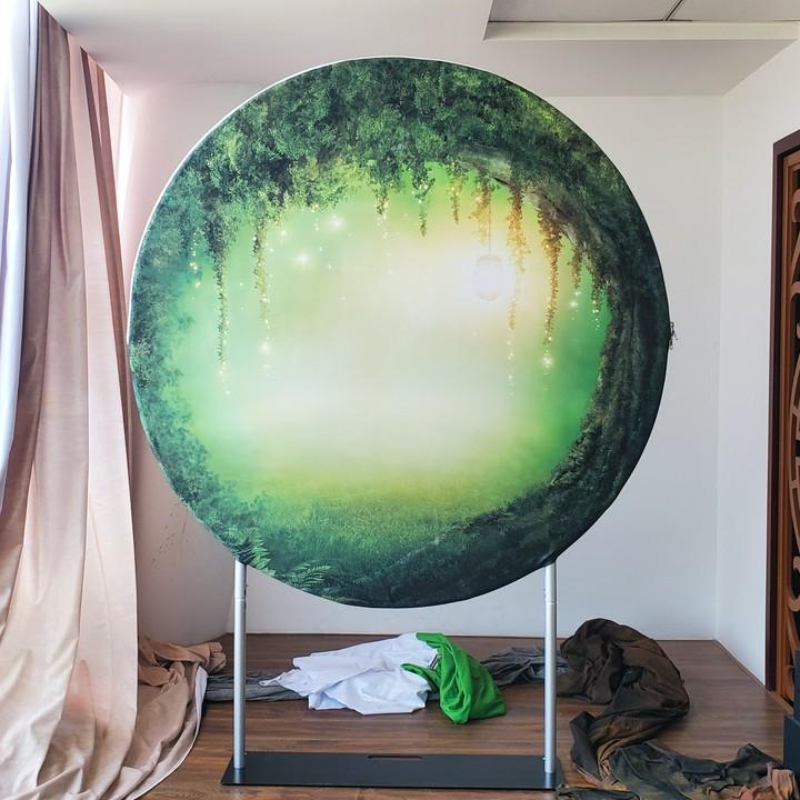 Double-sided Custom Round Backdrop with Zipper-ueventsupplies