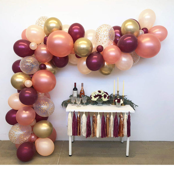 Red and Gold Balloon Set for Wedding Valentine's Day Bridal Shower Party Decor