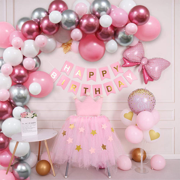 Pink and Rose Gold Balloon Garland Kit for Wedding Baby Shower Decor