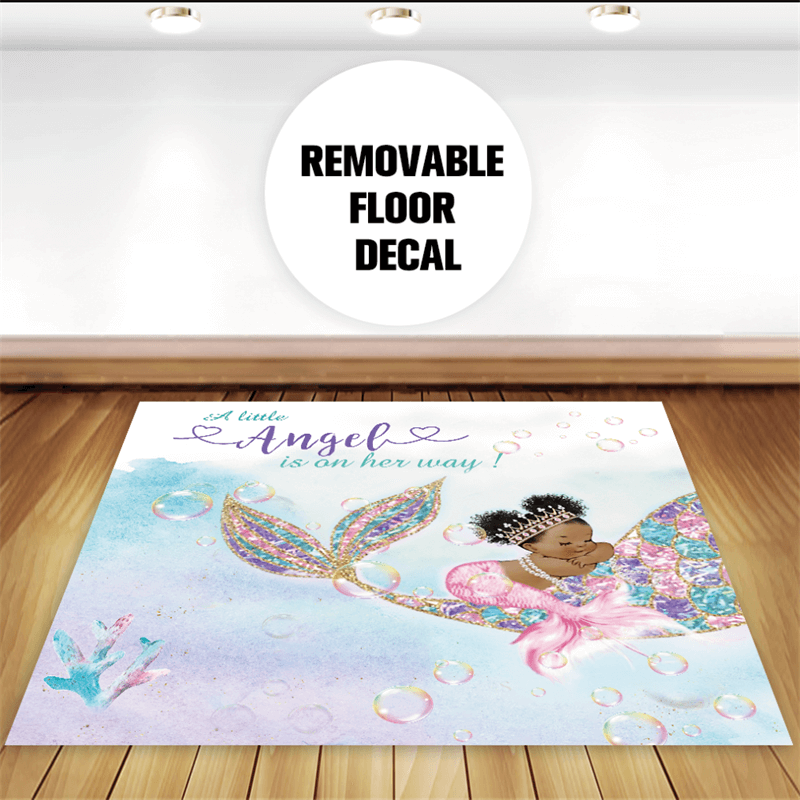 Custom Removable Mermaid Floor Decal for Baby Shower Birthday Party Decor