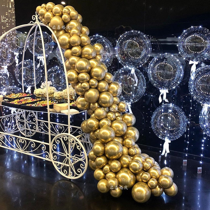 200pcs 10inch Metal Balloon Golden Balloon Arch Wedding Supplies Party Decor Globos-ueventsupplies
