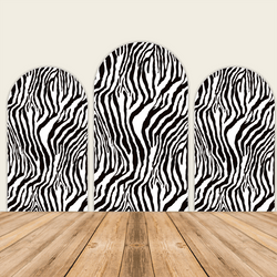 Zebra Inspired Birthday Party Decoration Chiara Backdrop Arched Wall Covers-ueventsupplies